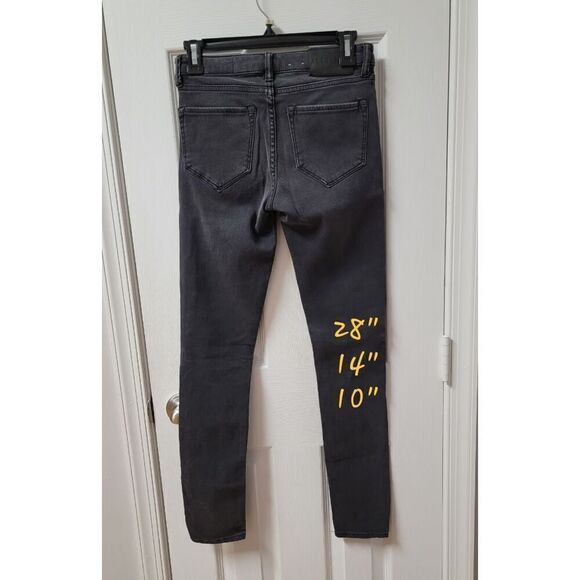 Allsaints Biker Jeans Leather Knee Patches 26 - Picture 2 of 9